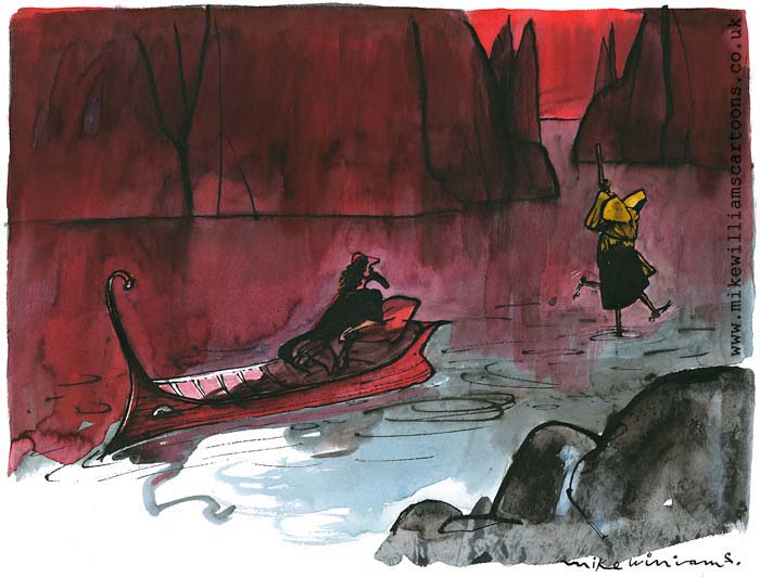 Punting Death cartoon by Mike Williams